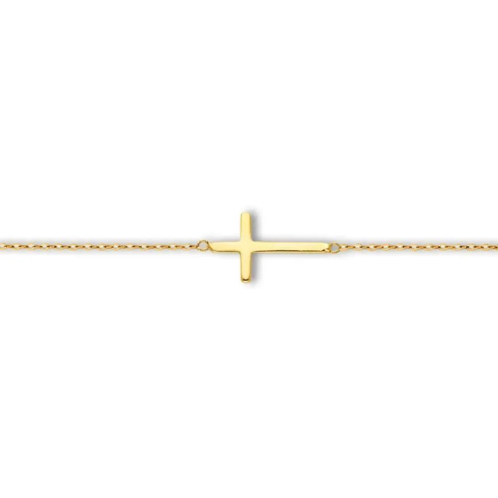 14K Gold Light Cross Bracelet